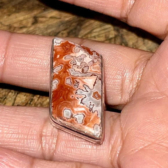 Rustic Crazy Lace Agate Ring 5 1/2 - Picture 3 of 7
